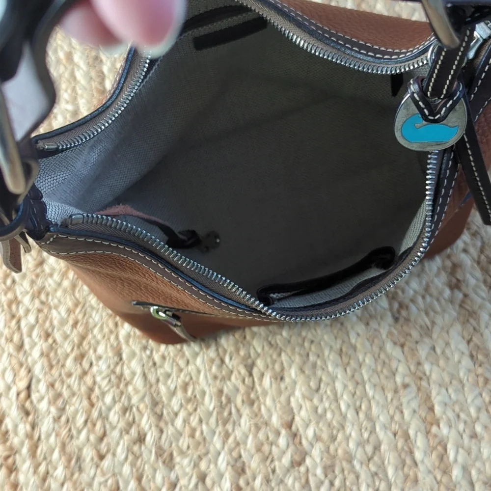 Dooney & Bourke Brown Leather Hobo Handbag - Picture 6 of 16